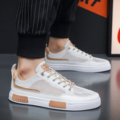 2023 Nové jarné ploché šnurovacie sieťované tenisky pre mužov, ležérne, outdoorové, protišmykové, pohodlné, priedušné, univerzálne, vulkanizované topánky