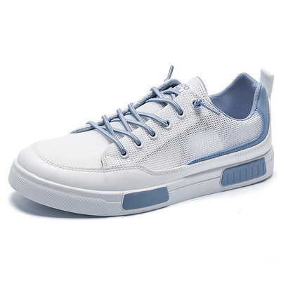 2023 Nové jarné ploché šnurovacie sieťované tenisky pre mužov, ležérne, outdoorové, protišmykové, pohodlné, priedušné, univerzálne, vulkanizované topánky