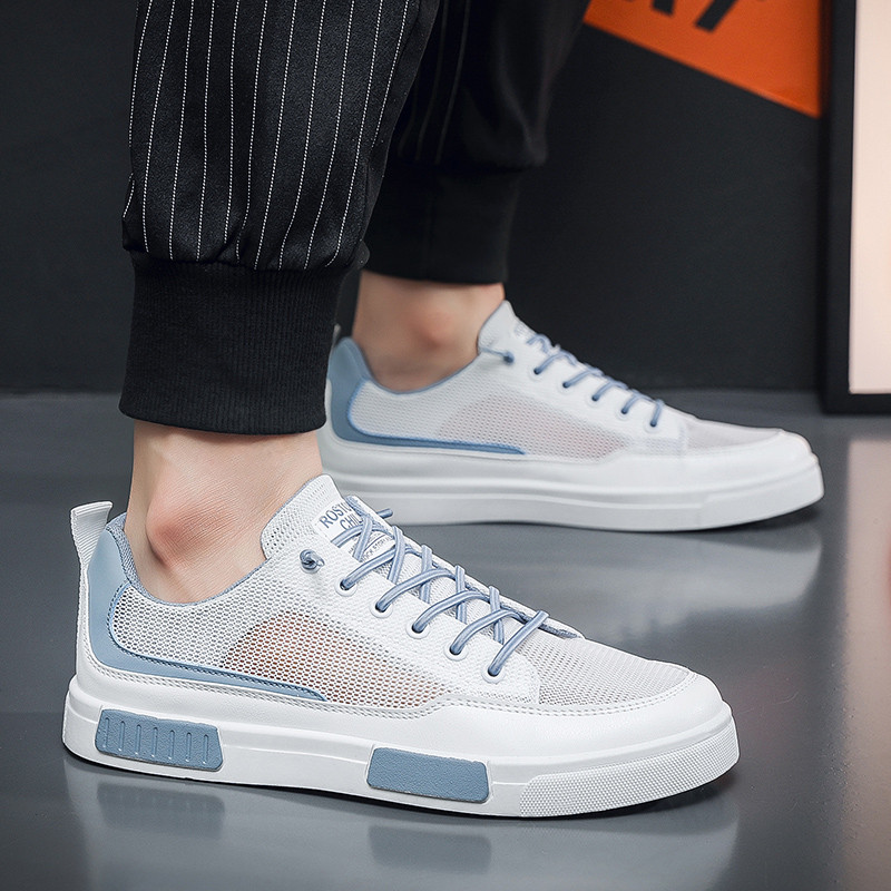 2023 Nové jarné ploché šnurovacie sieťované tenisky pre mužov, ležérne, outdoorové, protišmykové, pohodlné, priedušné, univerzálne, vulkanizované topánky