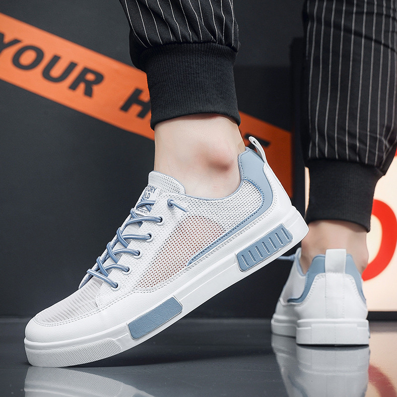 2023 Nové jarné ploché šnurovacie sieťované tenisky pre mužov, ležérne, outdoorové, protišmykové, pohodlné, priedušné, univerzálne, vulkanizované topánky