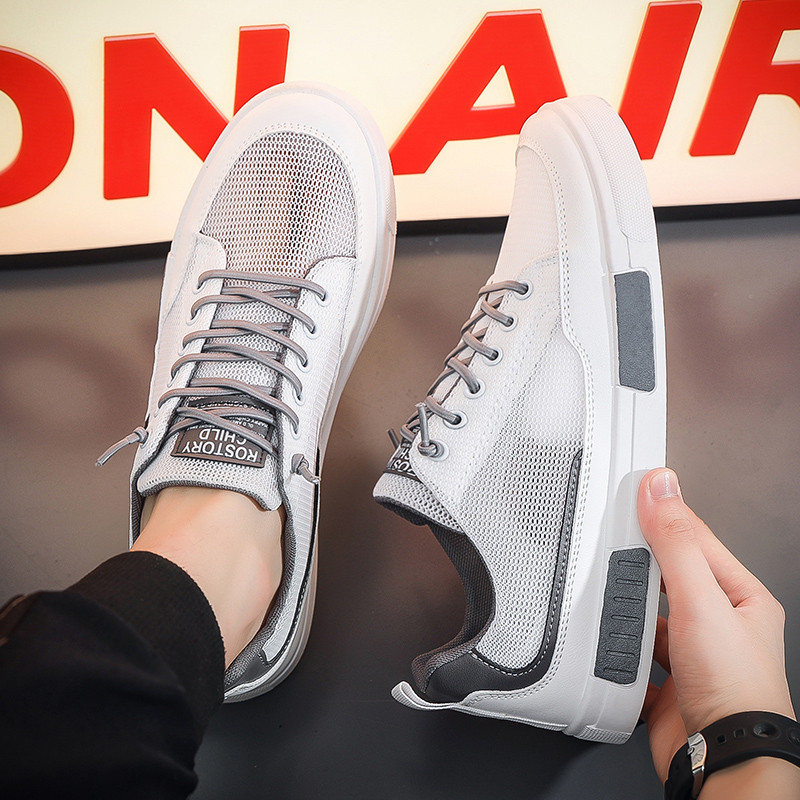 2023 Nové jarné ploché šnurovacie sieťované tenisky pre mužov, ležérne, outdoorové, protišmykové, pohodlné, priedušné, univerzálne, vulkanizované topánky