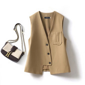 Vestă fără mâneci la modă nouă, jachetă de primăvară toamnă, vestă pentru femei, cardigan, ocazional coreean, îmbrăcăminte de designer pentru femei