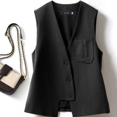 Vestă fără mâneci la modă nouă, jachetă de primăvară toamnă, vestă pentru femei, cardigan, ocazional coreean, îmbrăcăminte de designer pentru femei