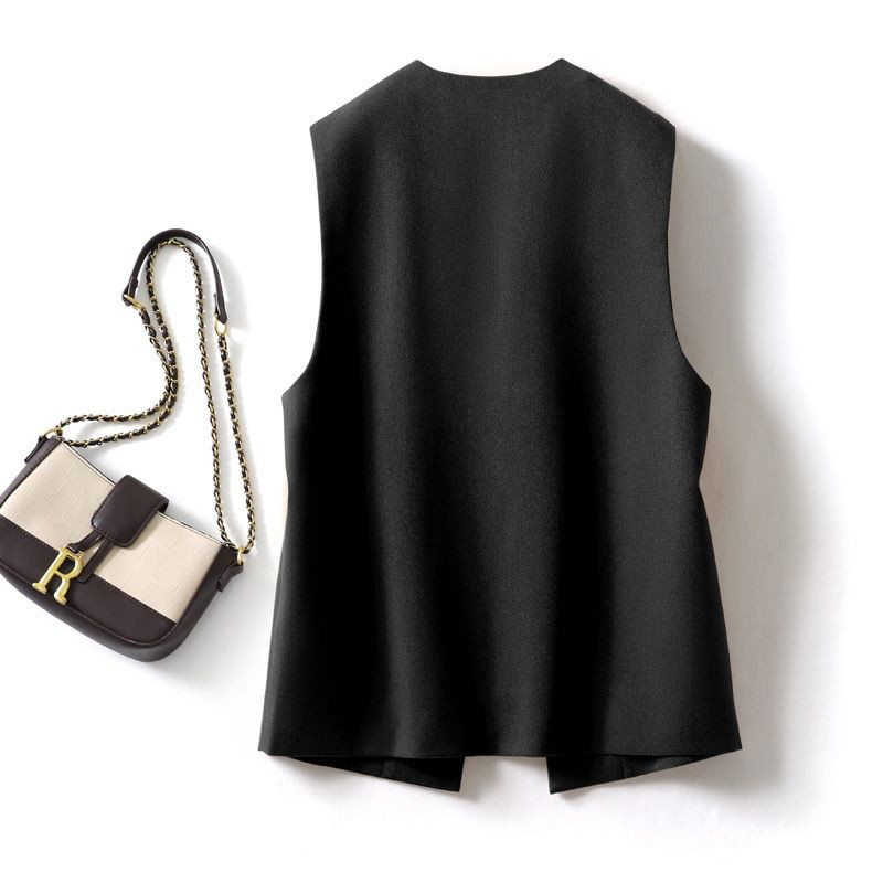 Vestă fără mâneci la modă nouă, jachetă de primăvară toamnă, vestă pentru femei, cardigan, ocazional coreean, îmbrăcăminte de designer pentru femei