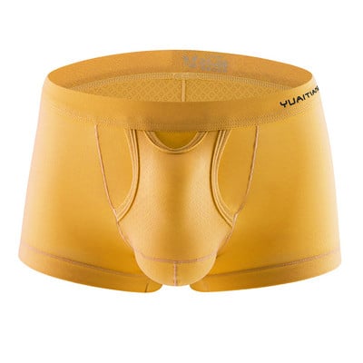 Boxer pentru bărbați din mătase de gheață Scrotum Capsule, respirabil, uscare rapidă, chiloți pentru bărbați Cueca, husă pentru penis, geantă separată, chiloți sexy