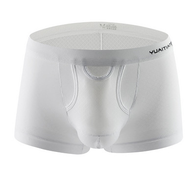 Boxer pentru bărbați din mătase de gheață Scrotum Capsule, respirabil, uscare rapidă, chiloți pentru bărbați Cueca, husă pentru penis, geantă separată, chiloți sexy