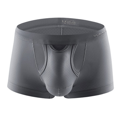 Boxer pentru bărbați din mătase de gheață Scrotum Capsule, respirabil, uscare rapidă, chiloți pentru bărbați Cueca, husă pentru penis, geantă separată, chiloți sexy