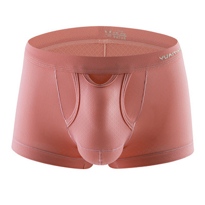 Boxer pentru bărbați din mătase de gheață Scrotum Capsule, respirabil, uscare rapidă, chiloți pentru bărbați Cueca, husă pentru penis, geantă separată, chiloți sexy