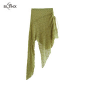 SLTNX 2023 m. madingas moteriškas vasarinis sijonas moteriškas skaidrus seksualus plonas nėriniuotas sijonas moterims Asimetriškas prašmatnus suvarstomas ilgas sijonas