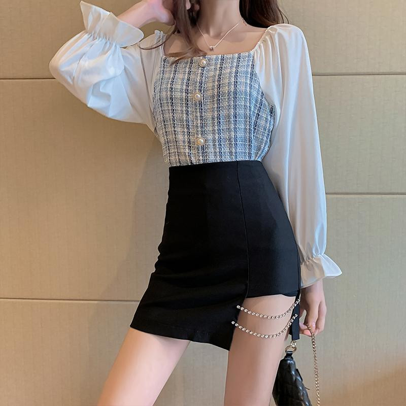 Îmbrăcăminte Fusta scurtă pentru femei Tenue de club de noapte Fuste pentru femei Paiete sexy cu fantă Mini Imbracăminte de stradă modestă și elegantă Moda Y2k