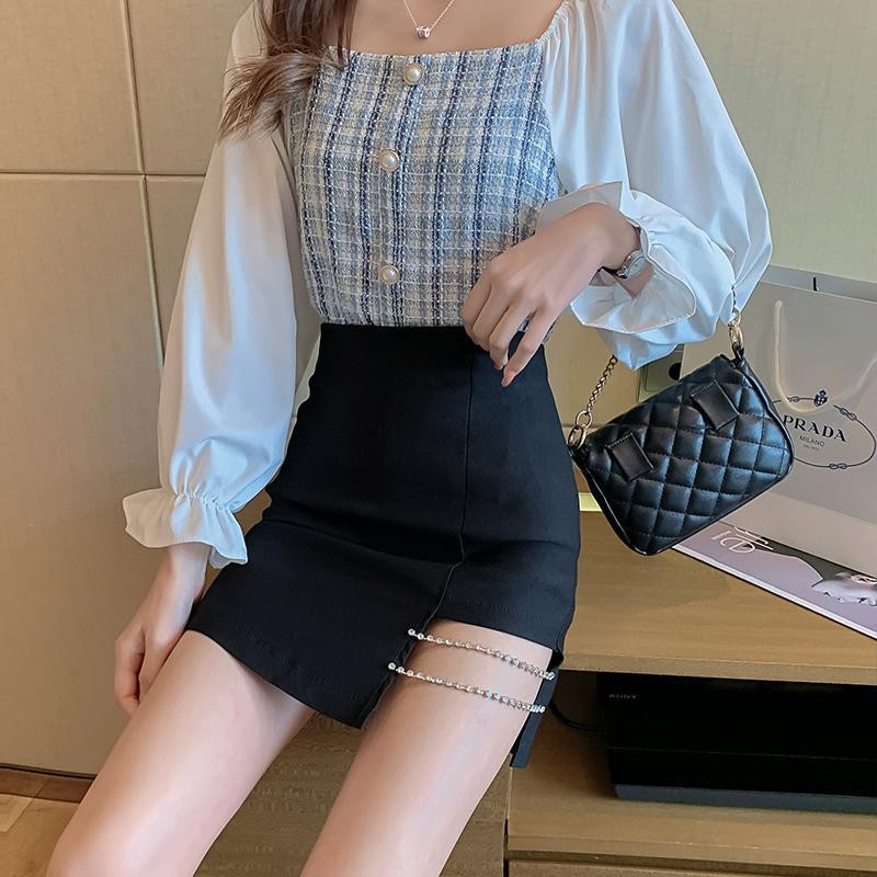 Îmbrăcăminte Fusta scurtă pentru femei Tenue de club de noapte Fuste pentru femei Paiete sexy cu fantă Mini Imbracăminte de stradă modestă și elegantă Moda Y2k