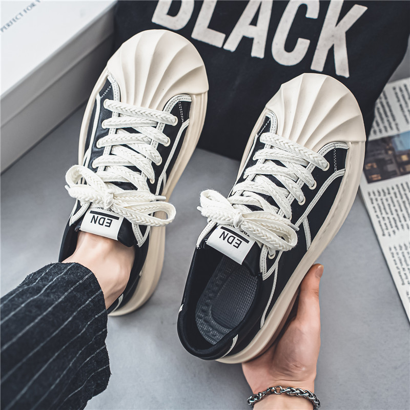 2023 m. Nauji pavasario vienodi, suvarstomi madingi vyriški vienviečiai batai, laisvalaikio neslystantys, kvėpuojantys, madingi, tvirti sekli batai vyrams