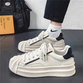 Varf rotund de primăvară, fund gros, cu șireturi, pantofi casual pentru bărbați, modă, anti-alunecare, confortabile, toate se potrivesc, pantofi solizi pentru bărbați 2023