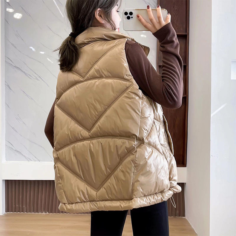 Dámska zimná bavlnená vesta bez rukávov, kardigan, kórejská móda, kabáty, vesty, voľný teplý top Harajuku, nový