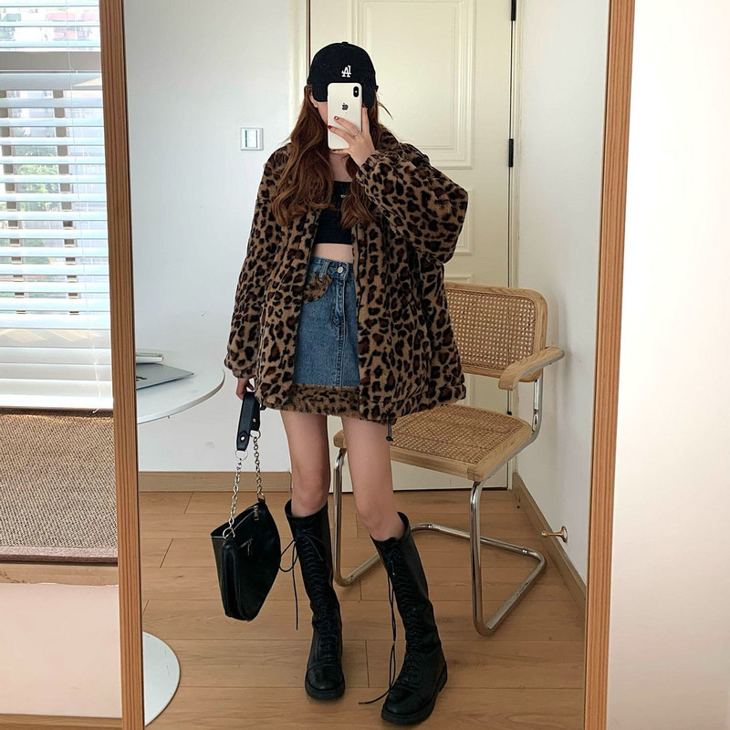 Suknja s omotanom stražnjicom s uzorkom leoparda Vruća djevojka, seksi suknja s porubom na dolje Novi stil traper suknje u proljeće i jesen 2022.