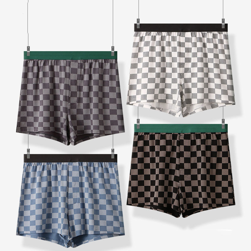 Ανδρικά μπόξερ Βαμβακερά μοντάλ μπαούλα εσώρουχα Μαλακά άνετα εσώρουχα Εσώρουχα με βέλη Καρό στη μέση Μπόξερ σορτς Φαρδιά σώβρακο