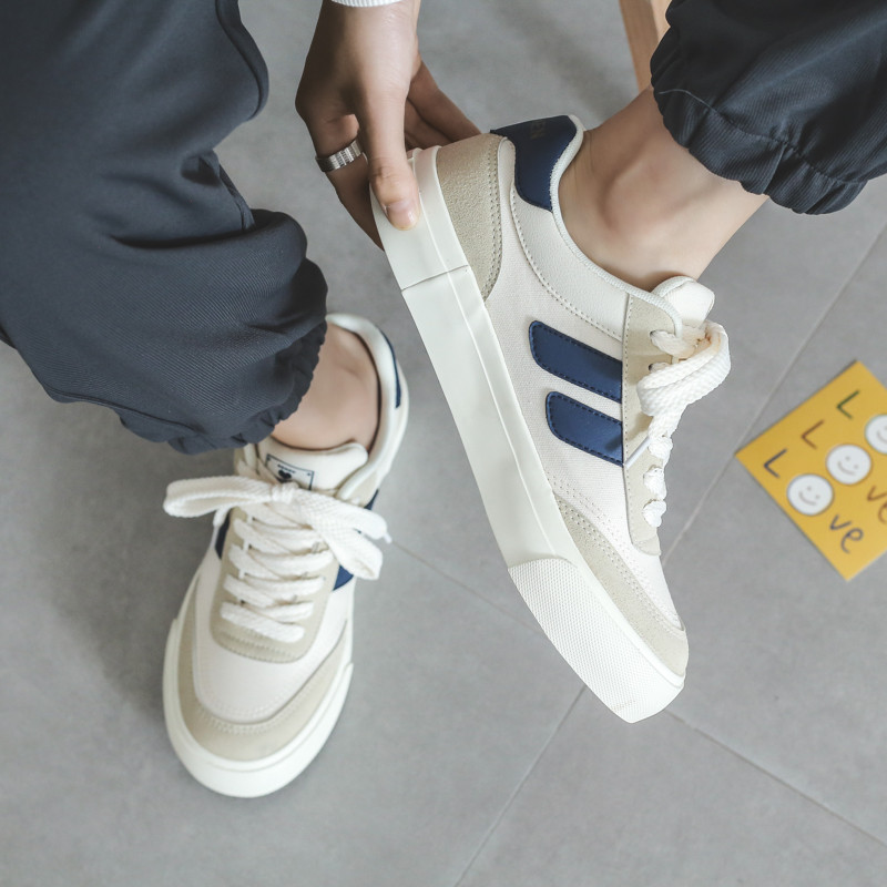 Pánske ležérne, protišmykové, dezodoranty, priedušné, pohodlné, šnurovacie, s okrúhlou špičkou, ploché, módne, plátené, tenisky, nové