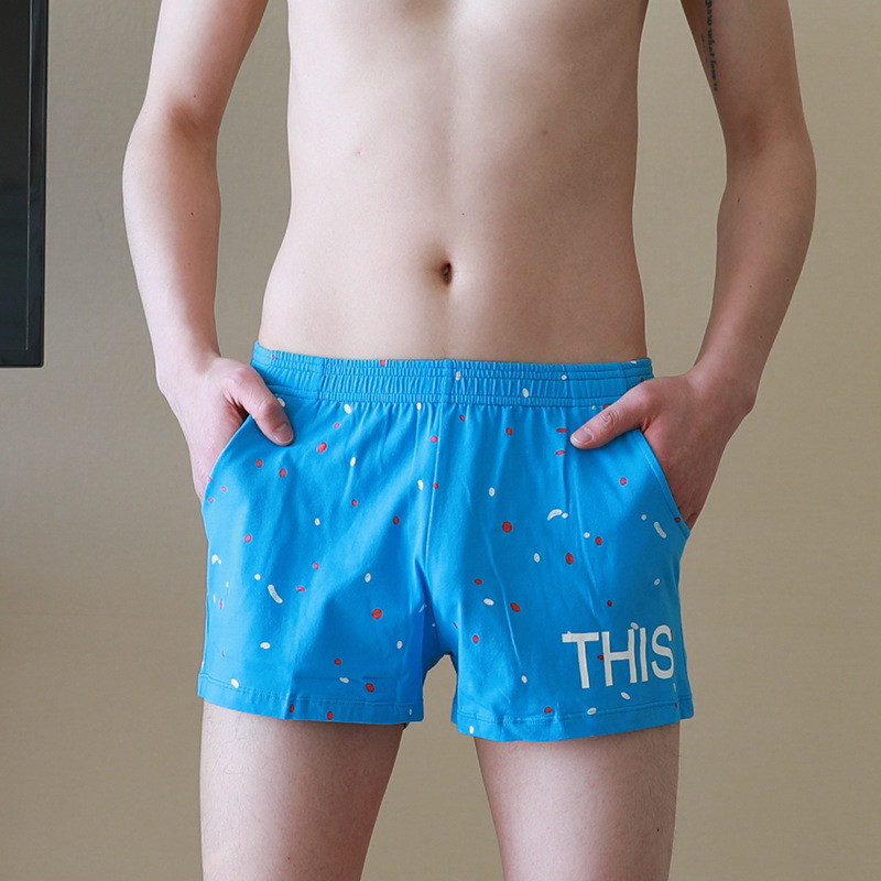 Chiloți imprimați la modă Îmbrăcăminte de acasă Lenjerie sexy pentru bărbați Lenjerie de corp lenjă respirabilă pentru bărbați Pantaloni săgeți pentru bărbați Pantaloni scurți confortabili Lenjerie de noapte