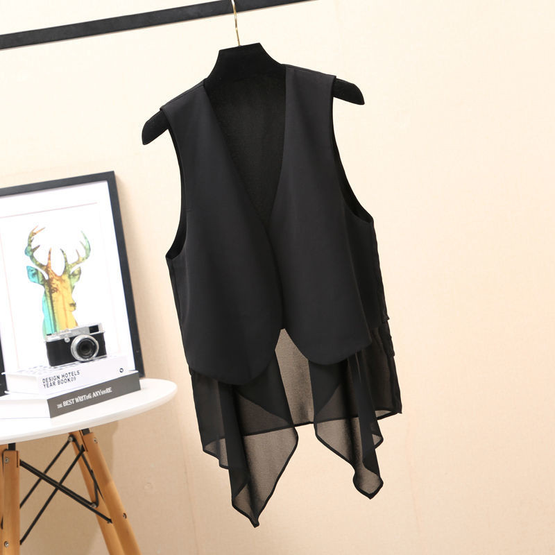 Μόδα Γυναικείο γιλέκο σιφόν Λεπτό αμάνικο ζακέτα Κορεάτικο μπουφάν Leisure Φτηνές Χονδρική Δωρεάν αποστολή Γιλέκο Νέο