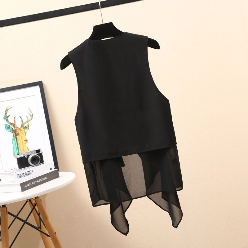 Μόδα Γυναικείο γιλέκο σιφόν Λεπτό αμάνικο ζακέτα Κορεάτικο μπουφάν Leisure Φτηνές Χονδρική Δωρεάν αποστολή Γιλέκο Νέο