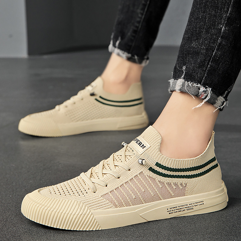 Mrežaste ravne ležerne tenisice na vezanje Modne vanjske neklizajuće, udobne, mekane donjice, prozračne, svestrane muške vulkanizirane cipele