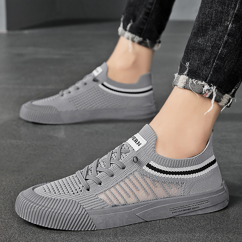 Mrežaste ravne ležerne tenisice na vezanje Modne vanjske neklizajuće, udobne, mekane donjice, prozračne, svestrane muške vulkanizirane cipele