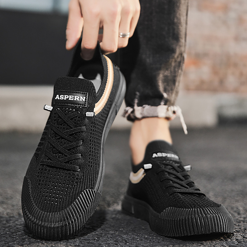 Mrežaste ravne ležerne tenisice na vezanje Modne vanjske neklizajuće, udobne, mekane donjice, prozračne, svestrane muške vulkanizirane cipele