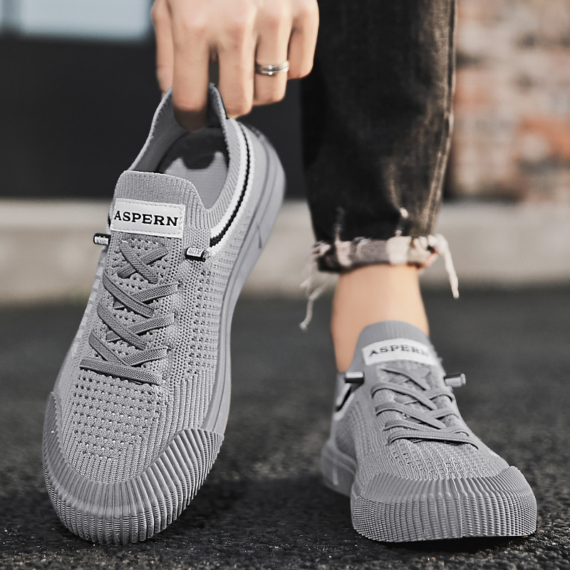 Mrežaste ravne ležerne tenisice na vezanje Modne vanjske neklizajuće, udobne, mekane donjice, prozračne, svestrane muške vulkanizirane cipele