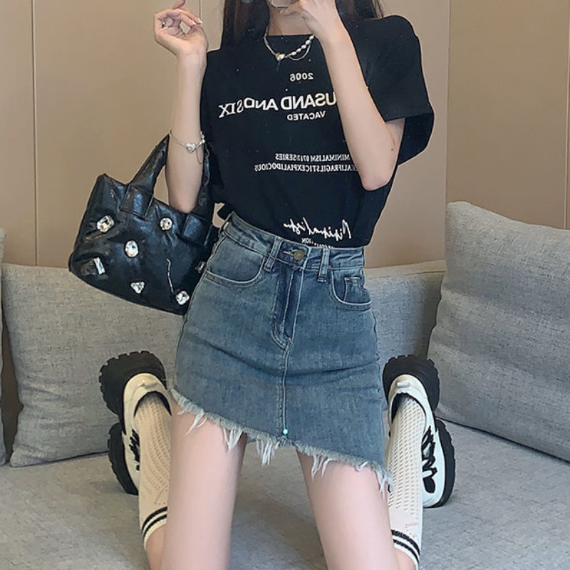 Traper suknje za žene Seksi uska odjeća Odjeća za noćni klub Gyaru A kroja Ljetna ulična odjeća 2023. Ženska jeans suknja Y2k V