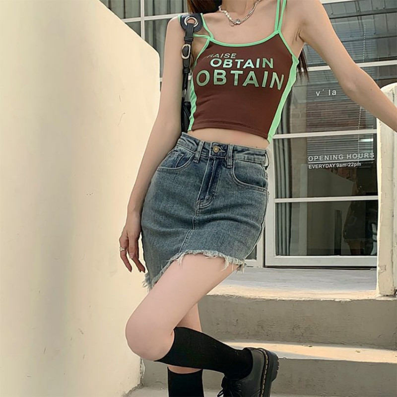 Traper suknje za žene Seksi uska odjeća Odjeća za noćni klub Gyaru A kroja Ljetna ulična odjeća 2023. Ženska jeans suknja Y2k V