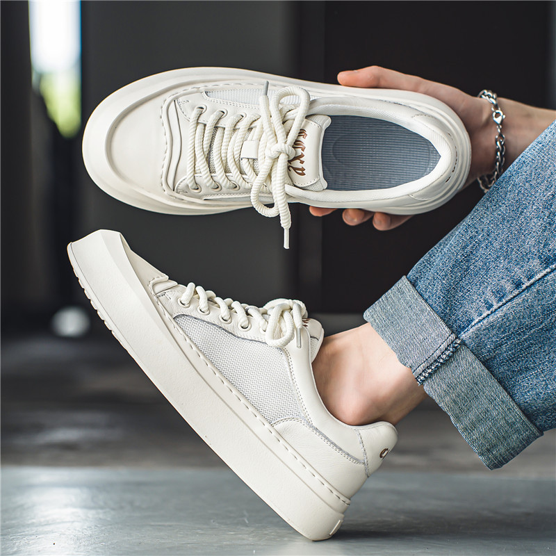 Νέα ανοιξιάτικα και φθινοπωρινά στρογγυλά δάχτυλα με παχύ κάτω κορδόνι Ανδρικά παπούτσια καθημερινά Μόδα, αντιολισθητικά, μοντέρνα παπούτσια για άντρες