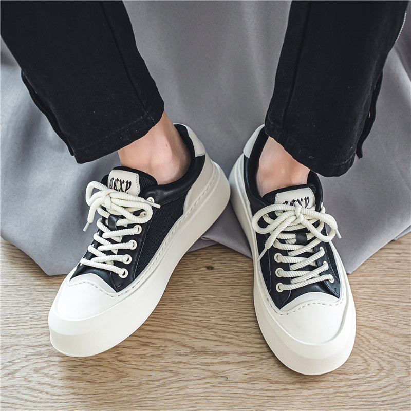 Νέα ανοιξιάτικα και φθινοπωρινά στρογγυλά δάχτυλα με παχύ κάτω κορδόνι Ανδρικά παπούτσια καθημερινά Μόδα, αντιολισθητικά, μοντέρνα παπούτσια για άντρες