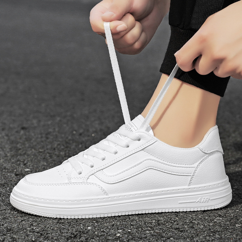 Pantofi de primăvară plat cu șireturi pentru bărbați, la modă, în aer liber, anti-alunecare, confortabili, cu fundul moale, respirabili, pantofi solidi pentru bărbați.