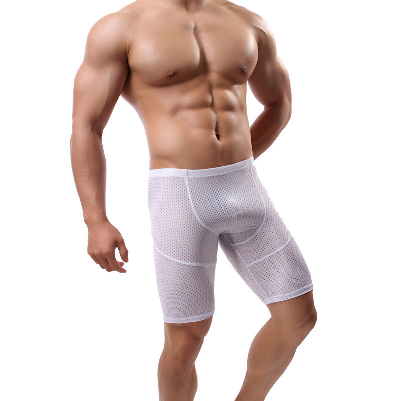 Pantaloni scurți cu picioare lungi Boxer Sexy Lenjerie pentru bărbați Chiloți Fitness Chiloți respirabili Sport de înaltă calitate Alergare Pantaloni scurți până la genunchi