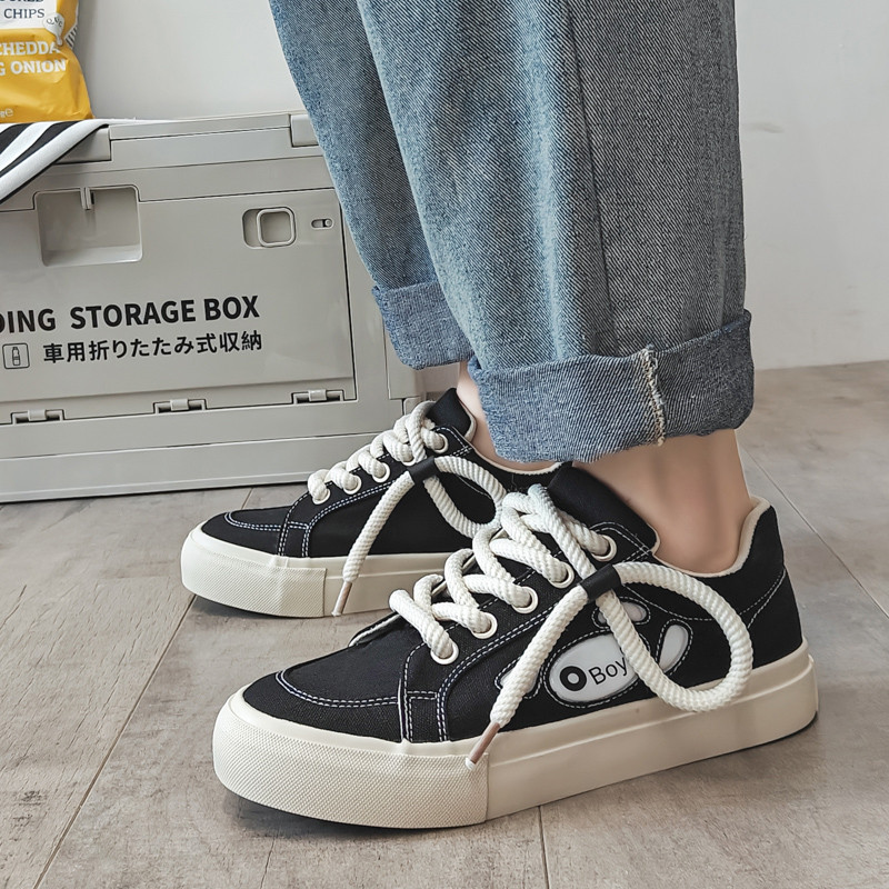 Varf rotund de primăvară, fund plat cu șireturi, pantofi sport casual pentru bărbați, modă în aer liber, anti-alunecare, pantofi pentru bărbați, versatili, respirabili