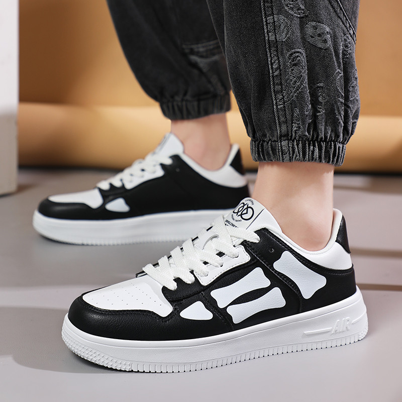 Pánske ležérne topánky na jar s plochými šnurovacími nohavicami, módne, vonkajšie, protišmykové, pohodlné, priedušné, všestranné, trendy