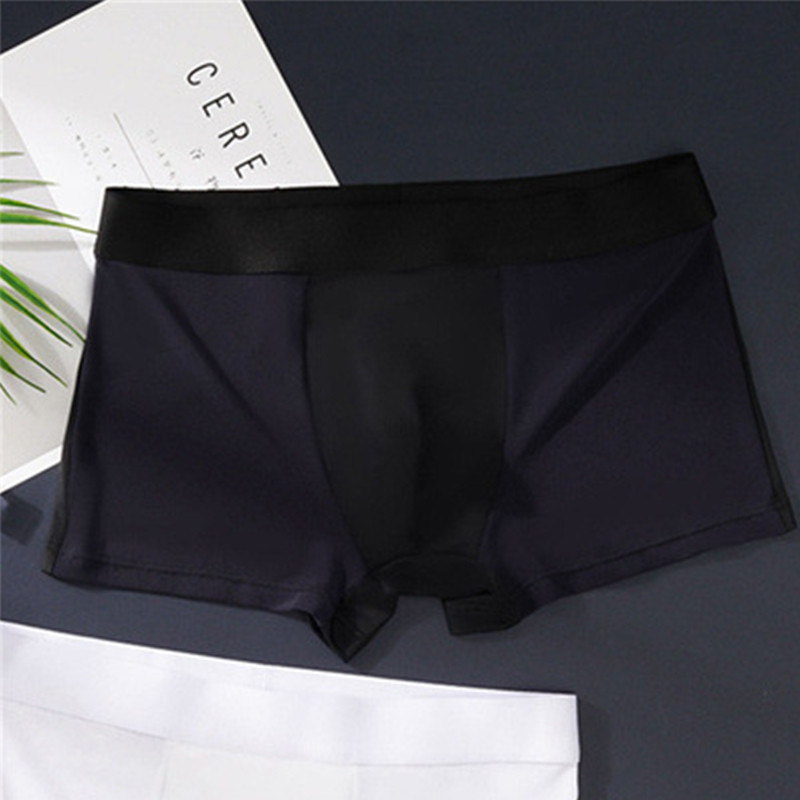 Lenjerie de corp pentru bărbați din mătase de gheață de vară, boxer, fără sudură, chiloți confortabili, respirabili, chiloți boxeri pentru bărbați Cueca Homme