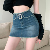 Suknja a-kroja Traper kratka suknja Uska suknja Nepravilna ženska suknja visokog struka za modne shopping zabave Slobodno vrijeme