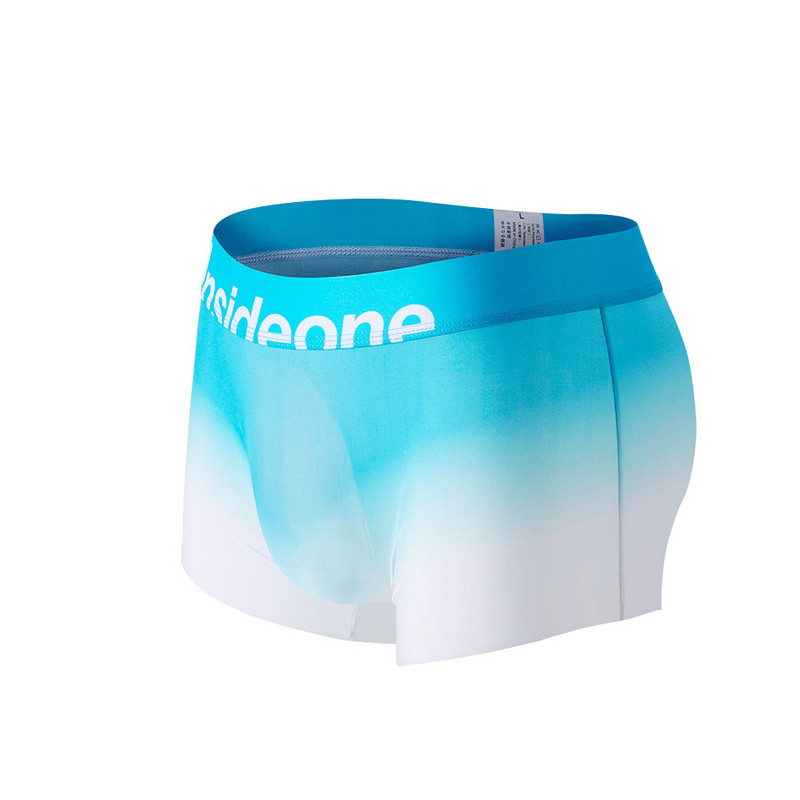 Νέα μόδα ανδρικά εσώρουχα εσώρουχα Ice Silk Seamless Sexy U Pouch ντεγκραντέ έγχρωμο μπόξερ σορτς Λεπτά αναπνεύσιμα ανδρικά σώβρακα