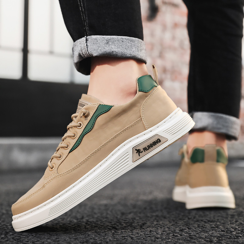 Muške vulkanizirane cipele Proljetne modne ravnog dna Okrugla glava na vezanje Ležerne vanjske protuklizne prozračne svestrane tenisice Muške