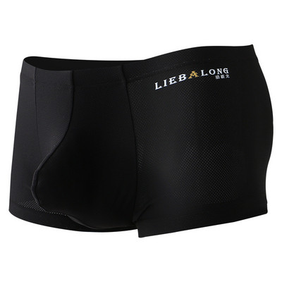 Vyriškos kelnaitės Besiūliai lediniai šilko apatiniai kvėpuojantys elastiniai bokseriai Sexy Big U išgaubtas maišelis Vyriški bokseriniai šortai Cueca