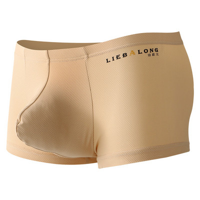 Vyriškos kelnaitės Besiūliai lediniai šilko apatiniai kvėpuojantys elastiniai bokseriai Sexy Big U išgaubtas maišelis Vyriški bokseriniai šortai Cueca