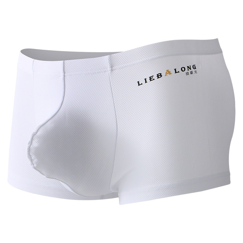 Vyriškos kelnaitės Besiūliai lediniai šilko apatiniai kvėpuojantys elastiniai bokseriai Sexy Big U išgaubtas maišelis Vyriški bokseriniai šortai Cueca