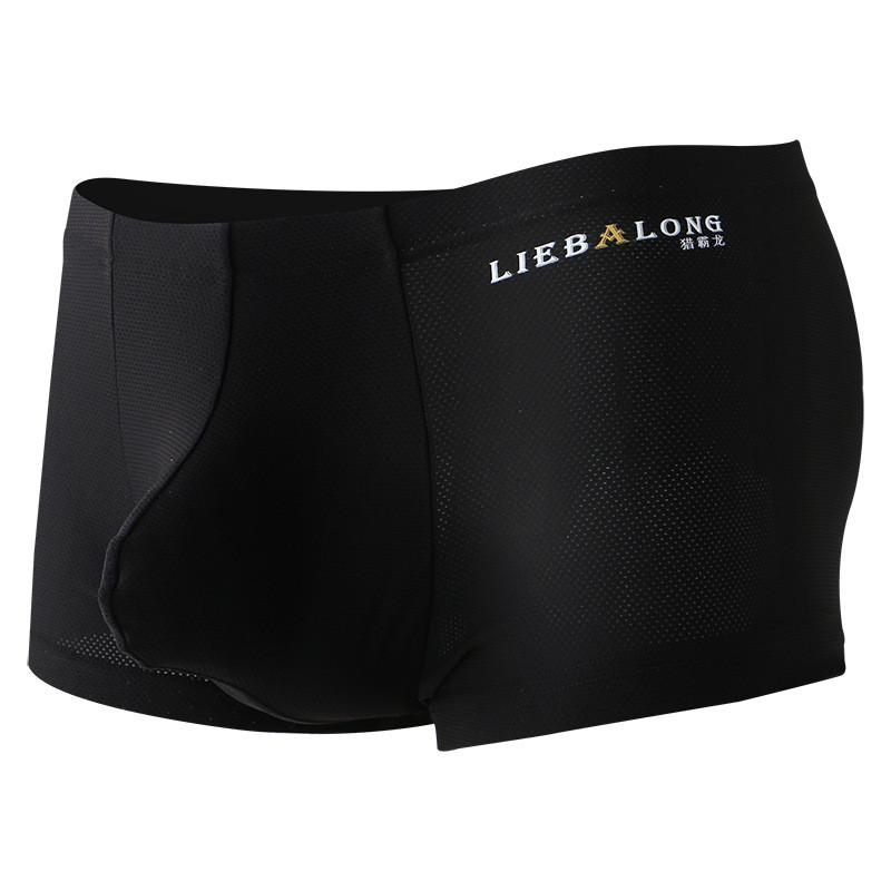 Vyriškos kelnaitės Besiūliai lediniai šilko apatiniai kvėpuojantys elastiniai bokseriai Sexy Big U išgaubtas maišelis Vyriški bokseriniai šortai Cueca