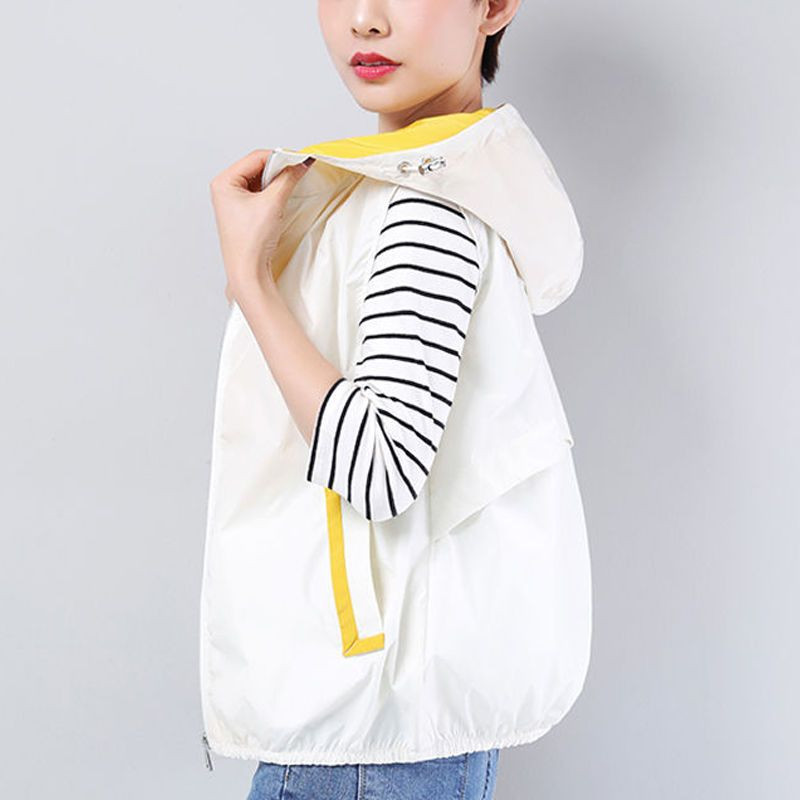 Korejski modni prsluk s kapuljačom Ženska jakna bez rukava Sweatshirt ležerni jednobojni kardigan široke majice ulične odjeće prsluci