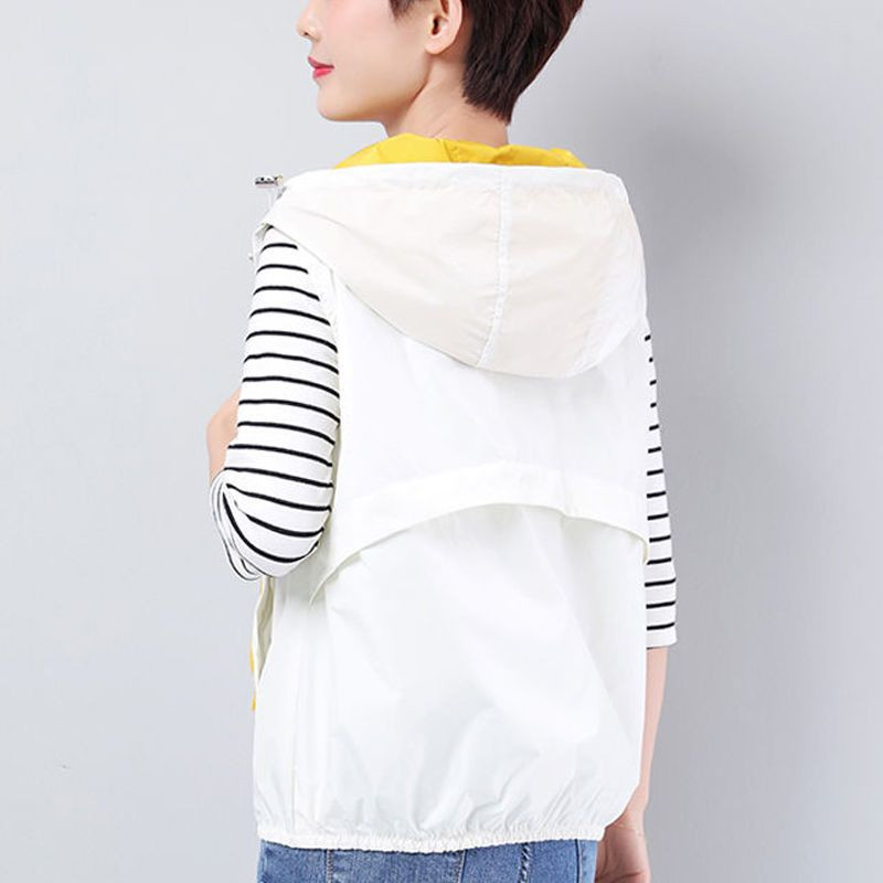 Korejski modni prsluk s kapuljačom Ženska jakna bez rukava Sweatshirt ležerni jednobojni kardigan široke majice ulične odjeće prsluci