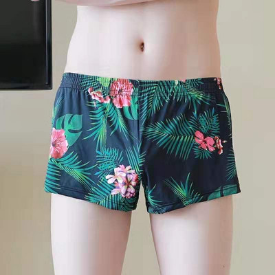 Nauji vyriški apatiniai „Ice Silk Boxer“ vasariniai kvėpuojantys spausdinti „Smooth Fashion“ laisvos kelnės „Arrow“ suasmeninti jaunimo bokseriniai šortai