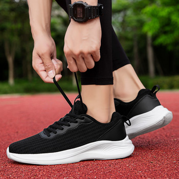 Пролетни мрежести дантелени мъжки ежедневни спортни маратонки за бягане Модни нехлъзгащи се дишащи удобни меки дънни универсални мъжки обувки