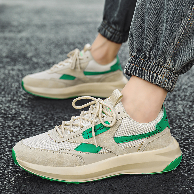 Noi de primăvară pentru petrecere a timpului liber, anti-alunecare, talpă groasă, pantofi cu șireturi pentru bărbați, confortabili, talpă moale, respirabil, versatili, pantofi vulcanizați pentru bărbați