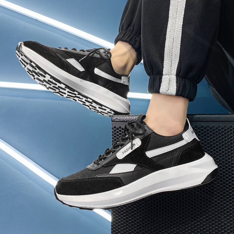 Noi de primăvară pentru petrecere a timpului liber, anti-alunecare, talpă groasă, pantofi cu șireturi pentru bărbați, confortabili, talpă moale, respirabil, versatili, pantofi vulcanizați pentru bărbați